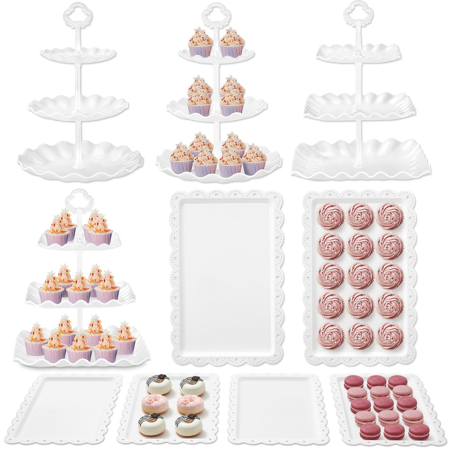 Kootek 10pcs Cupcake Stand Dessert Table Display Set Serving Tray for Party
