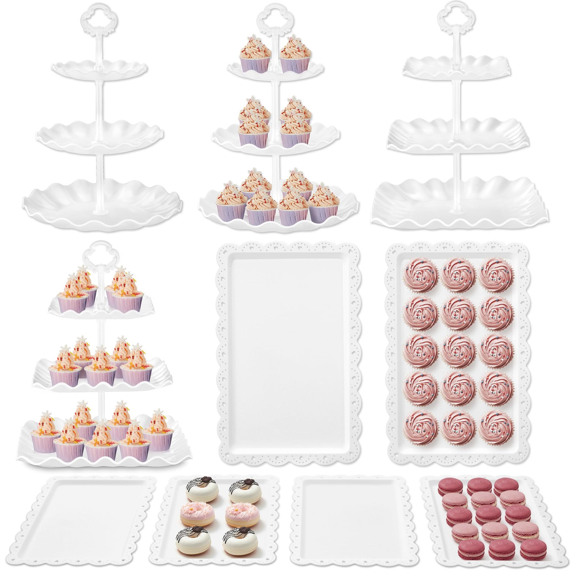 Kootek 10pcs Cupcake Stand Dessert Table Display Set Serving Tray for Party