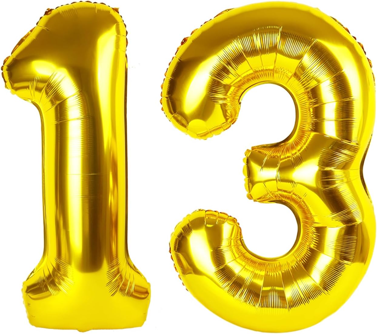 Gold Mylar Number 13 Balloon 40 inch, Number 13 Birthday Balloon for Boy Girl, Gold Foil 13 Balloon for 13 Birthday Party, Anniversary Celebration Number Balloons Decorations
