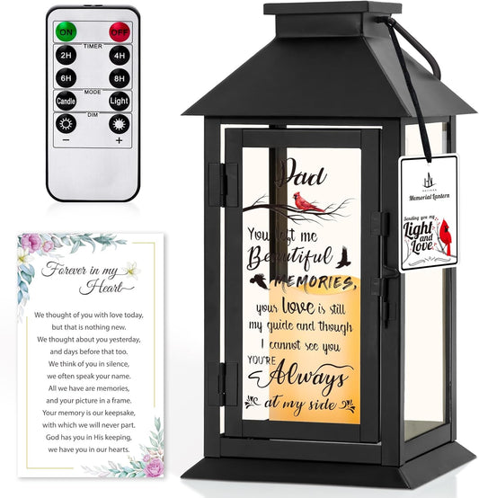 Memorial Lantern Bereavement Gifts in Memory of Loved One Memorial Gifts for Loss of Father Remembrance Sympathy Gifts for Loss of Loved One with LED Candle and Remote