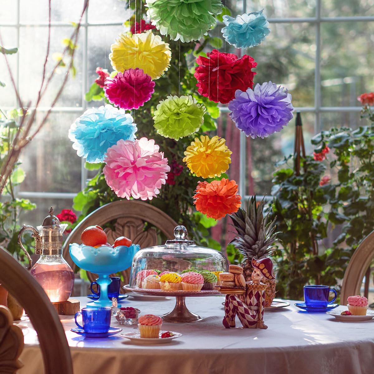 Tissue Paper Pom Poms - Large Tissue Paper Flowers for Fiesta Parties, Baby Shower Decorations