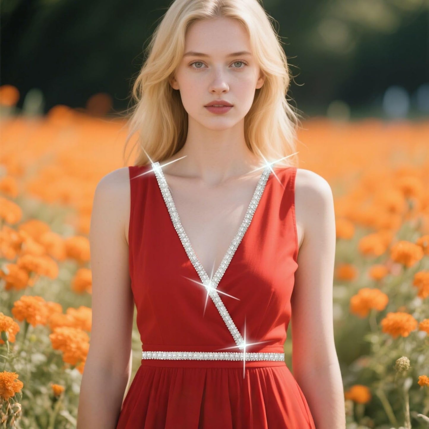 PEARLY JUN 1 Yard Pearl Rhinestone Trim Chain Silver Crystal Fringe Diamond Applique Ribbon String Tassel Strip (Silver-150, 2 Yards)