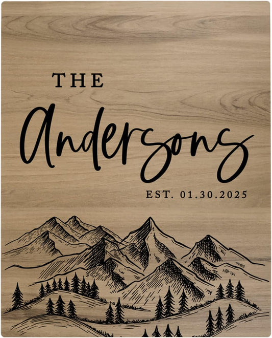 Andaz Press Large Wooden Welcome Sign for Wedding, Rustic Welcome Sign 16" x 20" Custom Last Name Woodland Forest Wedding Signage English Oak MDF Wood Finish Wedding Reception Indoor Outdoor Signs