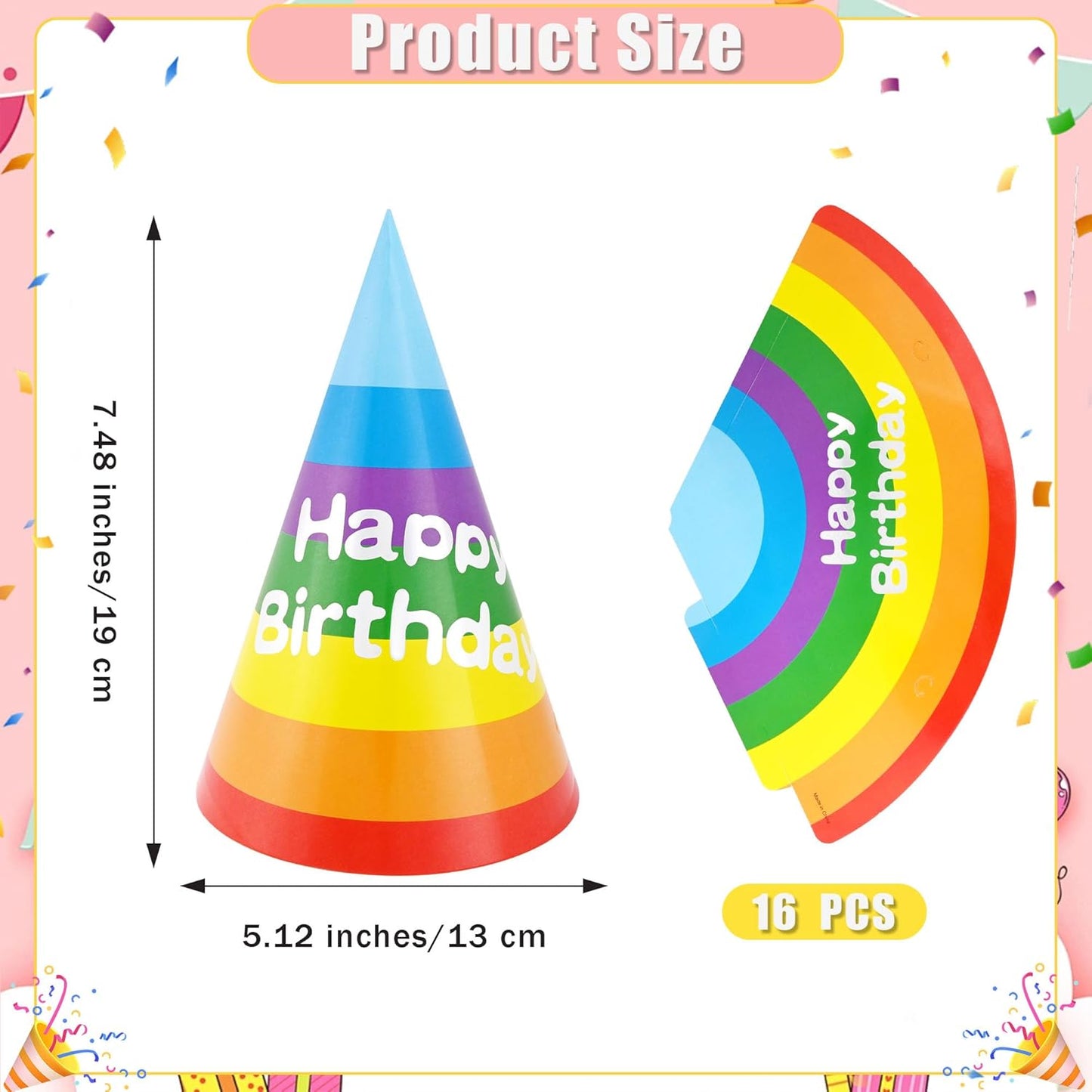 CANREVEL Party Hats for Kids and Adults, Party Headwear, Happy Birthday Hats, Birthday Party Decorations