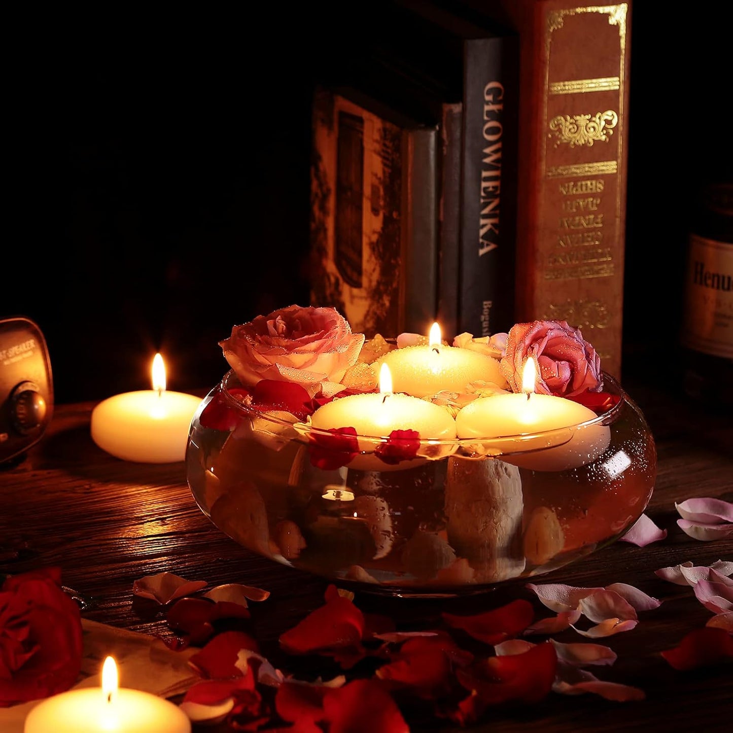 12 Pack Floating Candles, 3” White Unscented Dripless Wax Burning Candles, for Weddings, Party, Cylinder Vases, and Home Decorations…