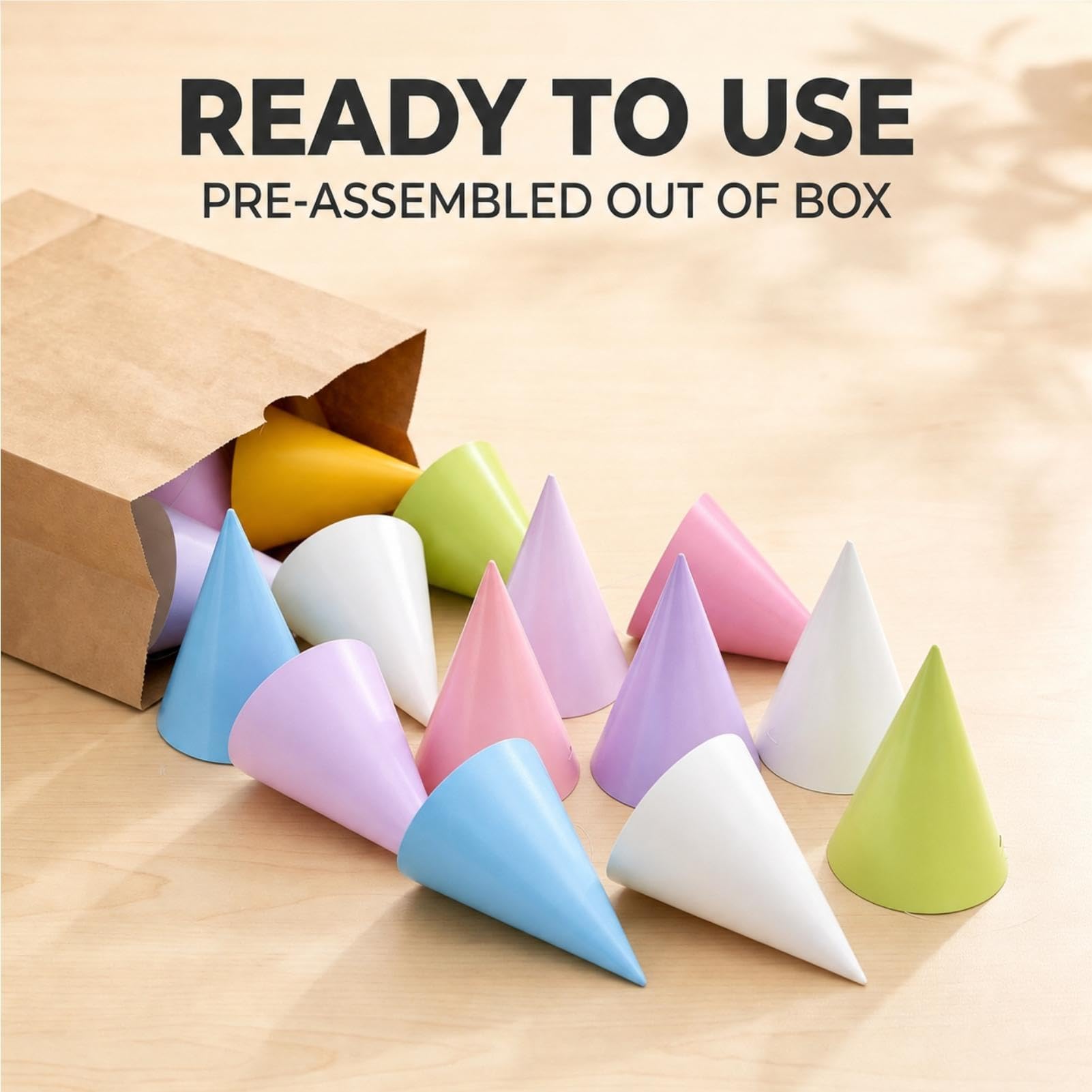 Fvumhlaoog 24PCS Pre-Assembled Rainbow Party Hats for Adults & Parties