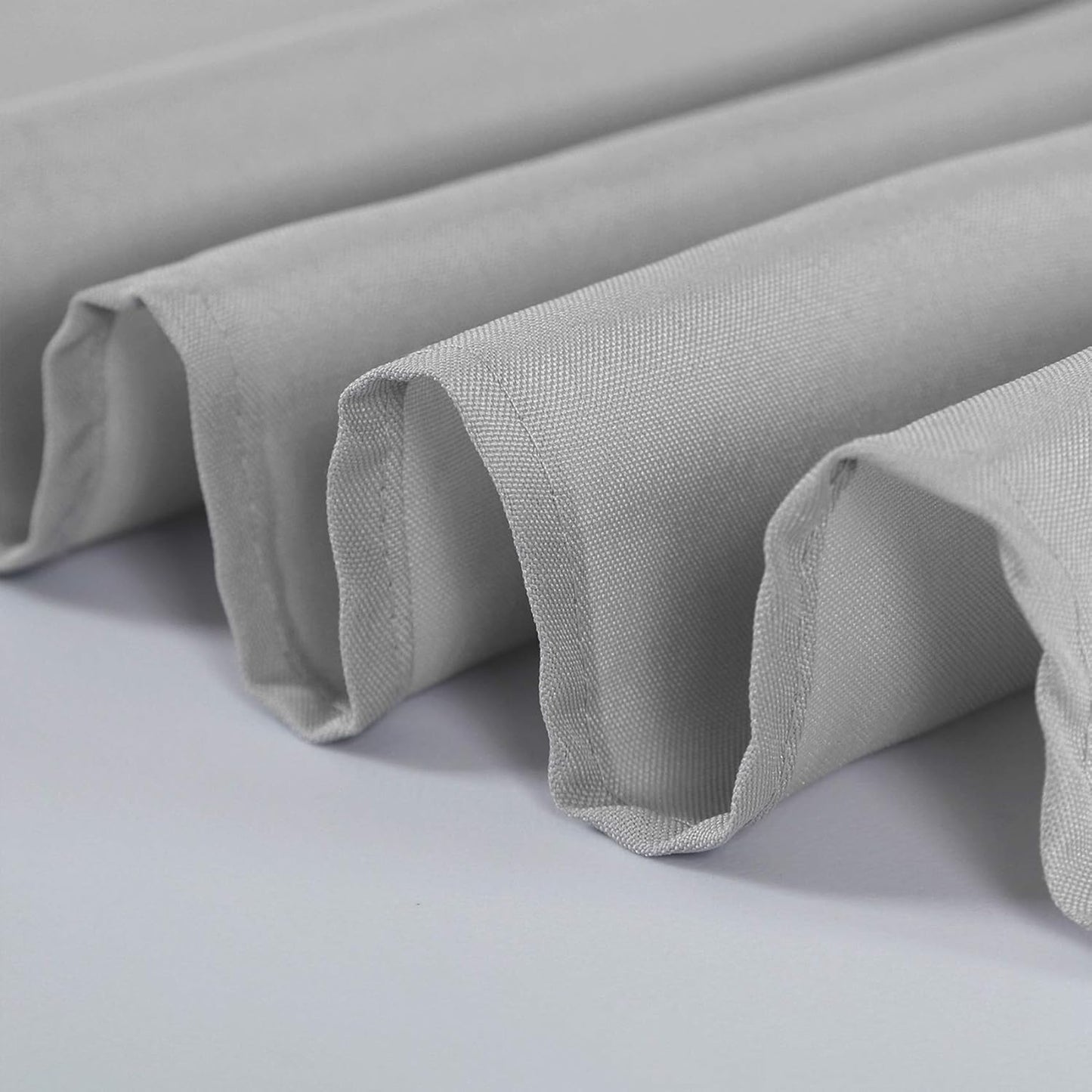 132 inch Round Tablecloth Washable Polyester Table Cloth Decorative Table Cover for Wedding Party Dining Banquet（132 inch,Silver）