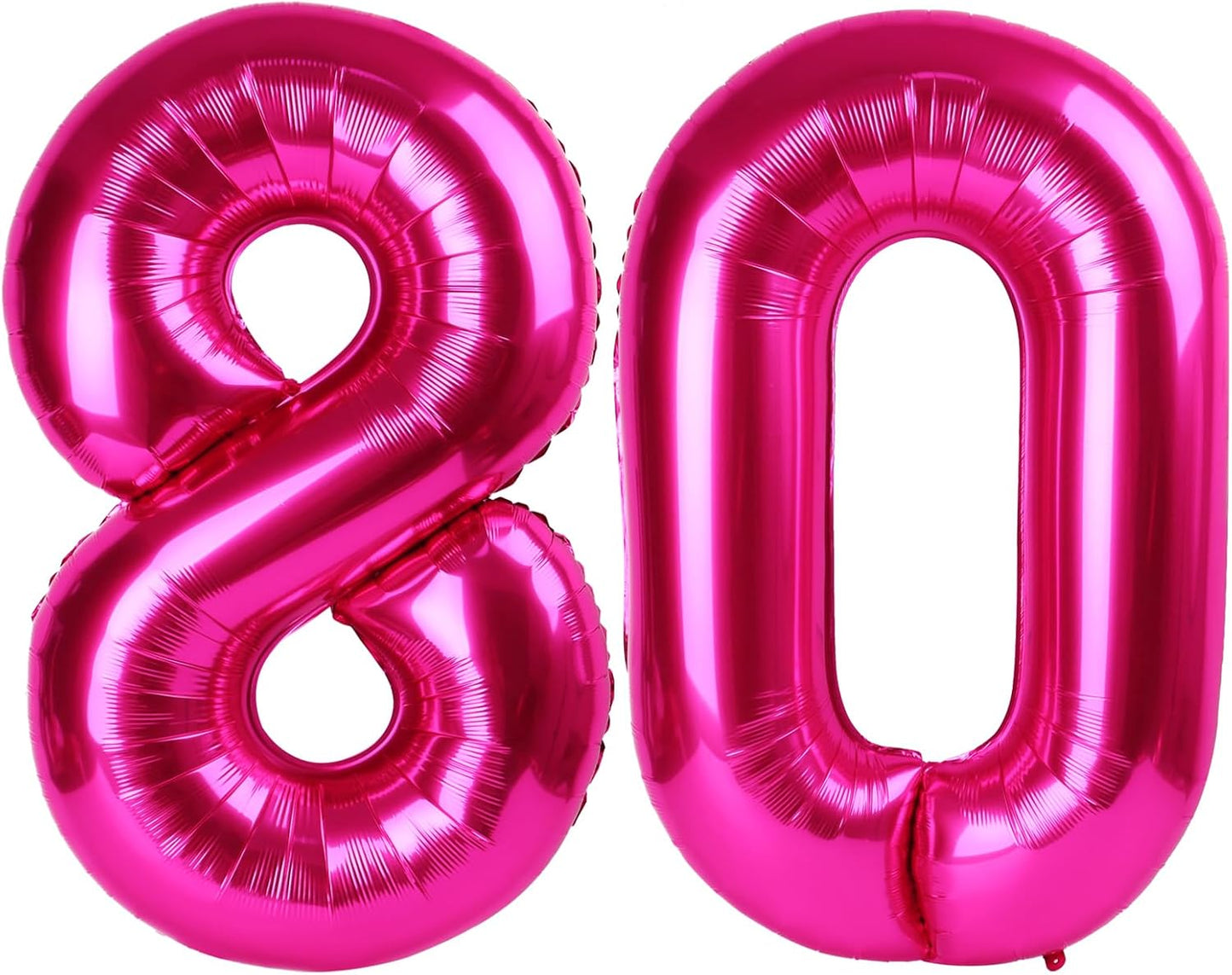 Hot Pink Foil Number 80 Balloon 40 Inch, Helium Mylar Eight Number 80 Birthday Balloons, 80th Hot Pink Women Men Wedding Anniversary, Graduations Party Supplies