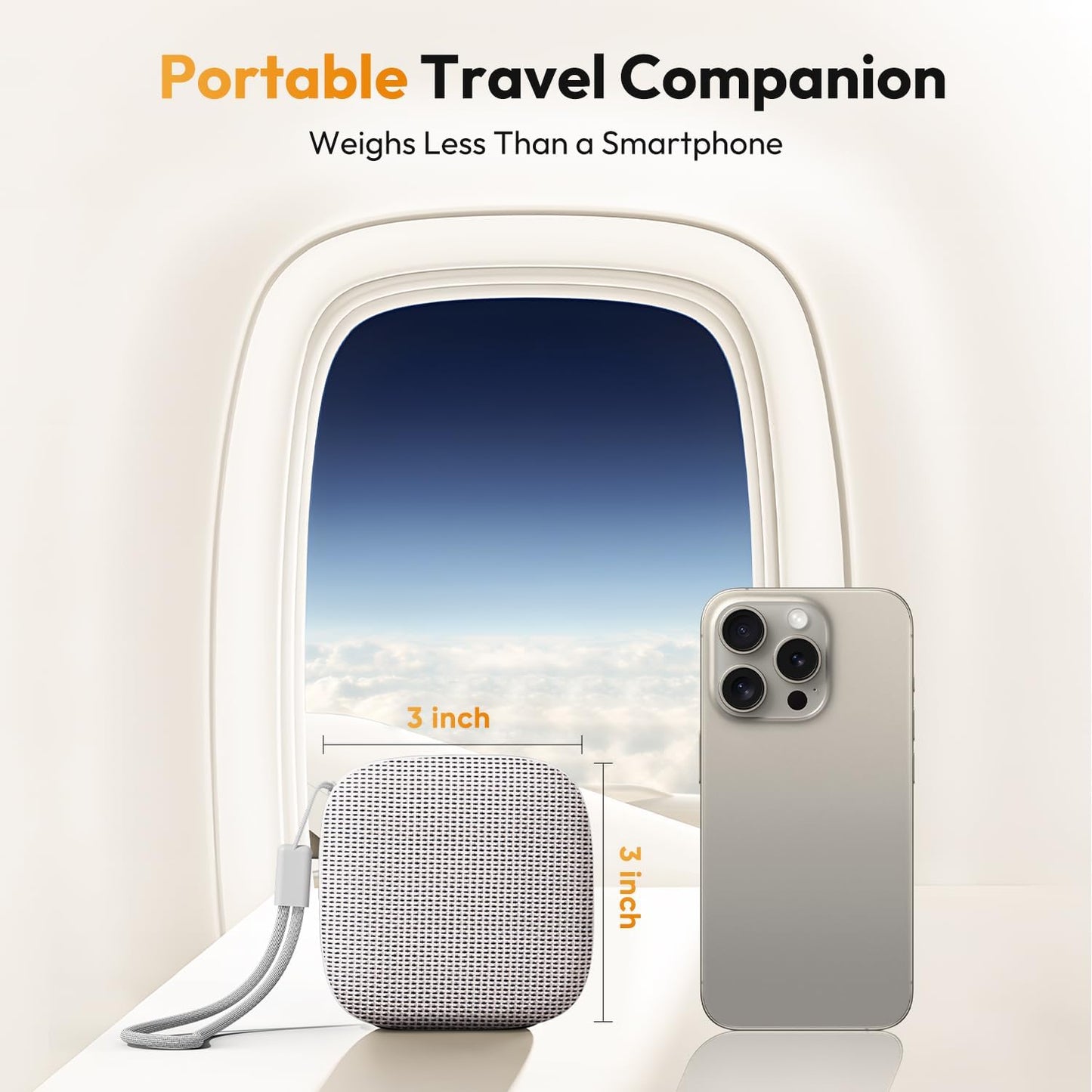 Portable Sound Machine for Travel, White Noise Sound Machine for Sleeping, 52-Hour Lasting Mini Noise Machine with 21 Quality Non-looping Sounds, Headphone Jack, Memory, Timer for Adults,Hotel (Khaki)