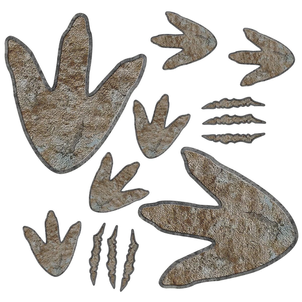 90 Pieces Dinosaur Decor Dinosaur Footprints Floor Decals Peel and Stick Track Stickers Removable