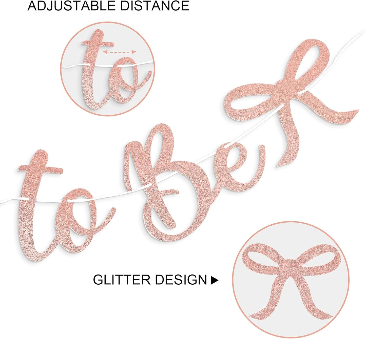 Bride to Be Banner, Rose Gold Bride to Be with Bow Glitter Bachelorette Bridal Party Banner BRIDE TO BE Sign for Rose Gold Bachelorette Bridal Shower Wedding Engagement Hen Party Decorations