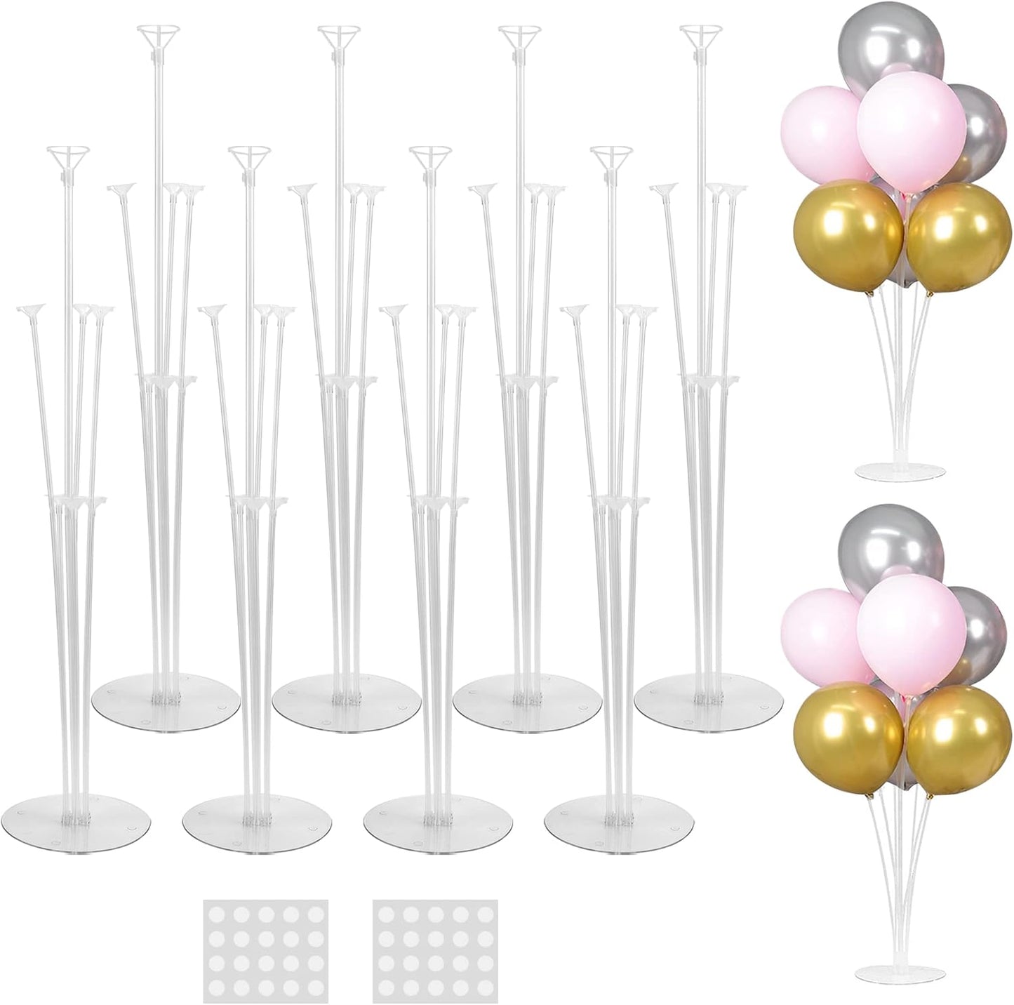 JOYYPOP 8 Sets Balloon Stand Kit For Table, Balloon Sticks with Base Birthday Graduation Party Decorations Wedding