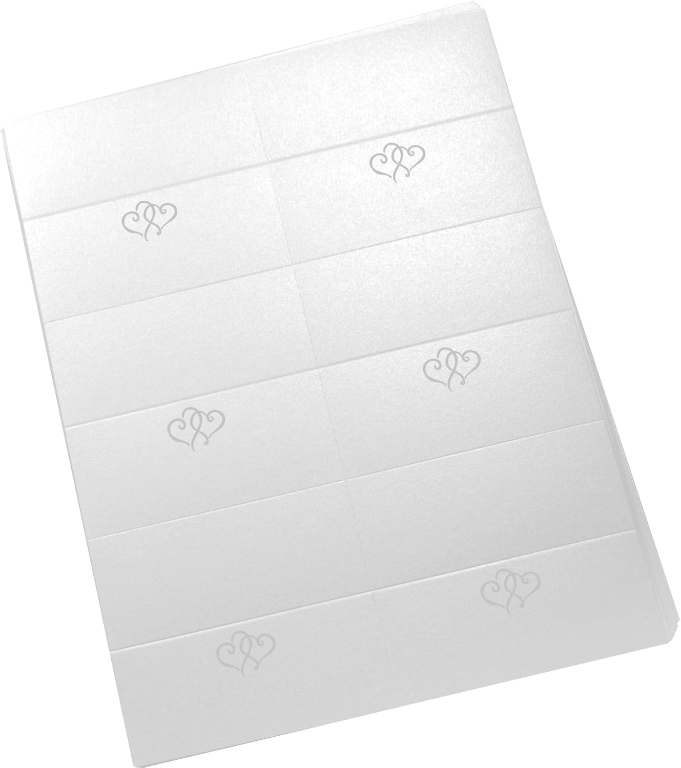Linked Hearts Printable Place Cards, Silver (Choose Color), Set of 60 (10 Sheets), Laser & Inkjet Printers - Wedding, Party, Dinner, and Special Events - Made in the USA