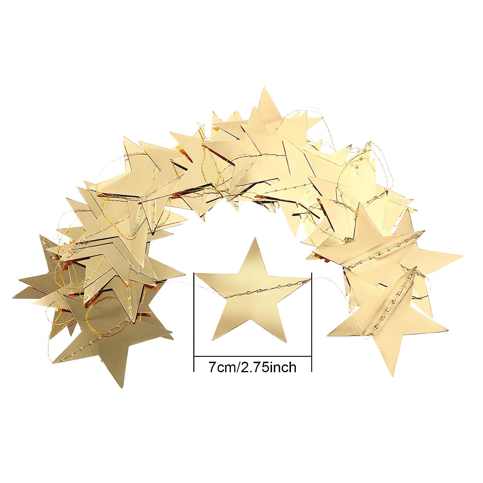 Patelai 130 ft Star Garland Banner Decor,Gold