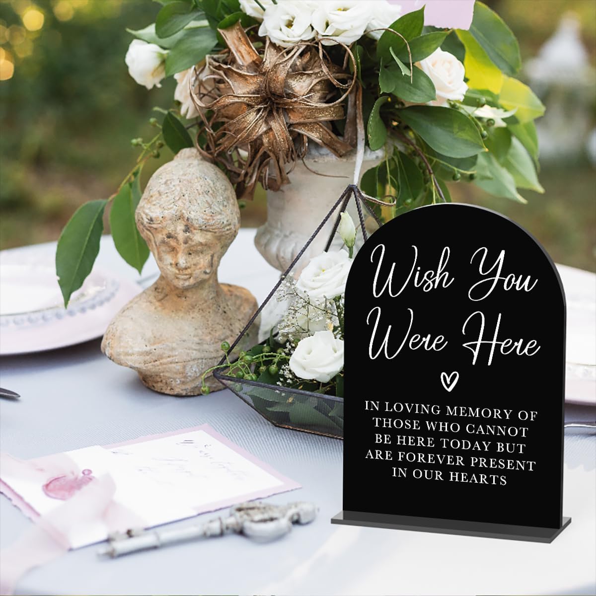 Acrylic Wedding Sign Wedding Signs for Ceremony Wish You Were Here Sign for Wedding Modern Calligraphy Arch Acrylic Table Top Sign for Wedding Reception and Event Party Table(black）