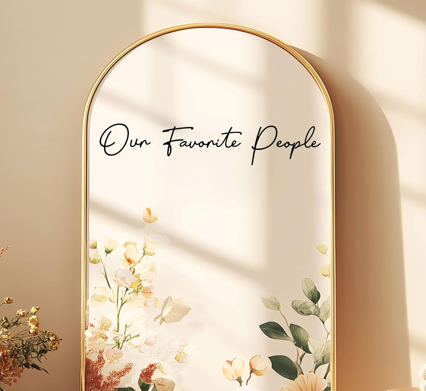 Our Favorite People Seating Chart Decal Wedding Seating Chart Header Decal for Mirror Our Favorite People Welcome Sign Wedding Welcome Vinyl (Black, Width 17")