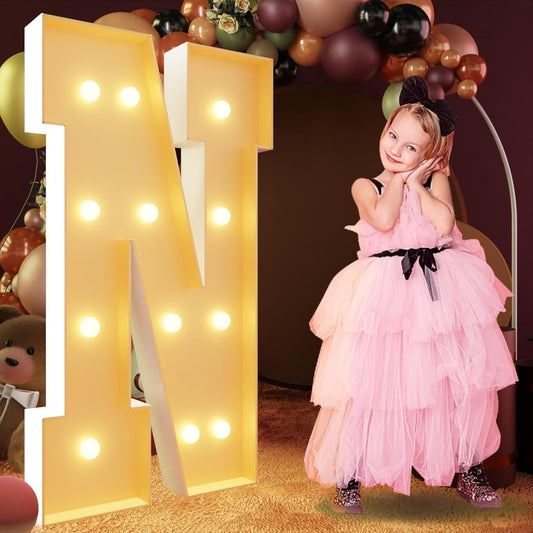 imprsv 4FT Marquee Letters Large Light Up Letters for Birthday Party Decor Wedding Decorations, Marquee N for Party Decoration Large Signs Arch Kit Decorations