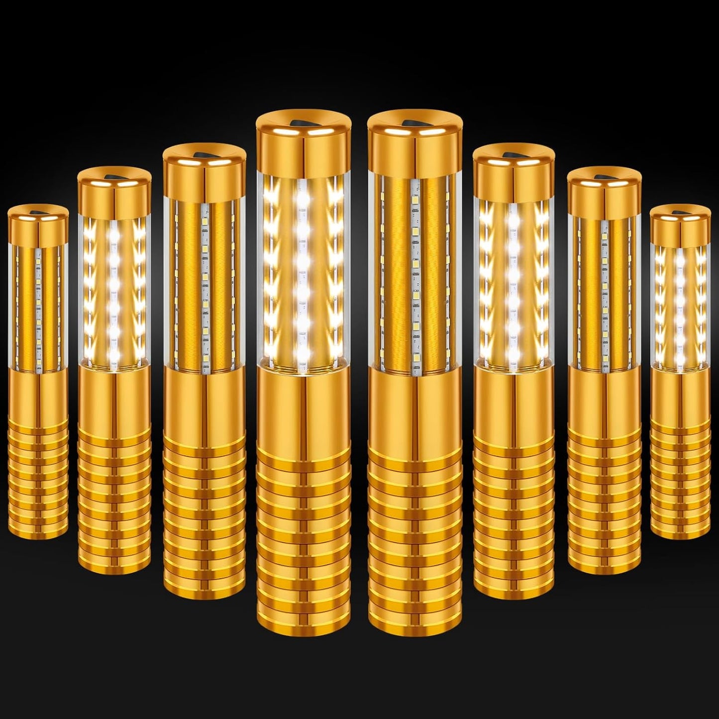 8 Pieces LED Strobe Baton Light Rechargeable Bottle Service Sparklers Stick Reusable Champagne Bottle Handheld LED for Club Stage Nightclub Party Concert Event Bar Outdoor - Gold