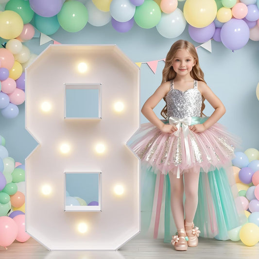 JoyMuse Marquee Numbers 3 Feet Tall, Light Up Numbers with Lights, Large Numbers for Party, Number 8 Light Up Numbers for Baby Showe Anniversary Birthday Decorations for Girls Boys