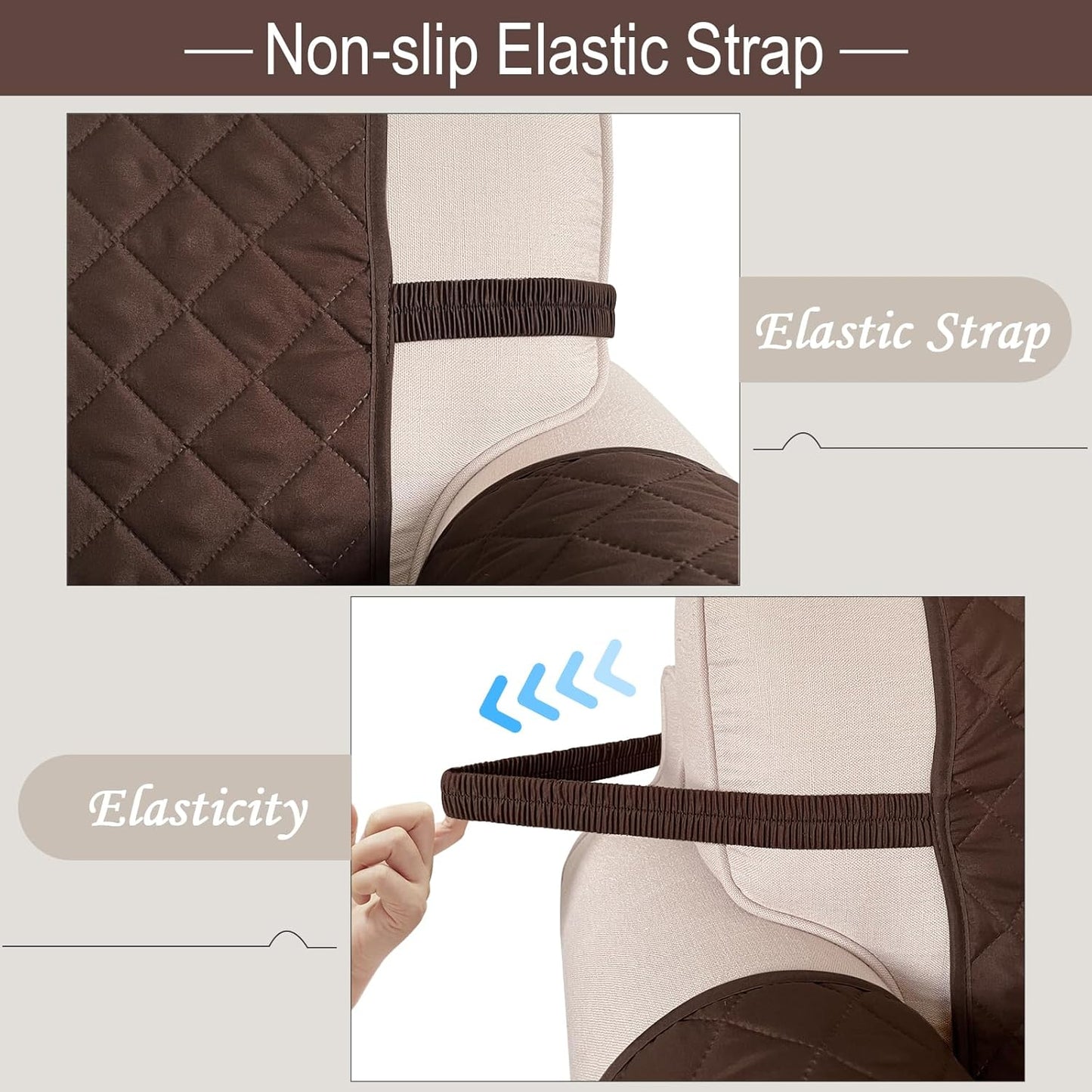 Reversible Loveseat Sofa Covers Couch Cover Furniture Protector(Loveseat Small,Chocolate/Taupe)