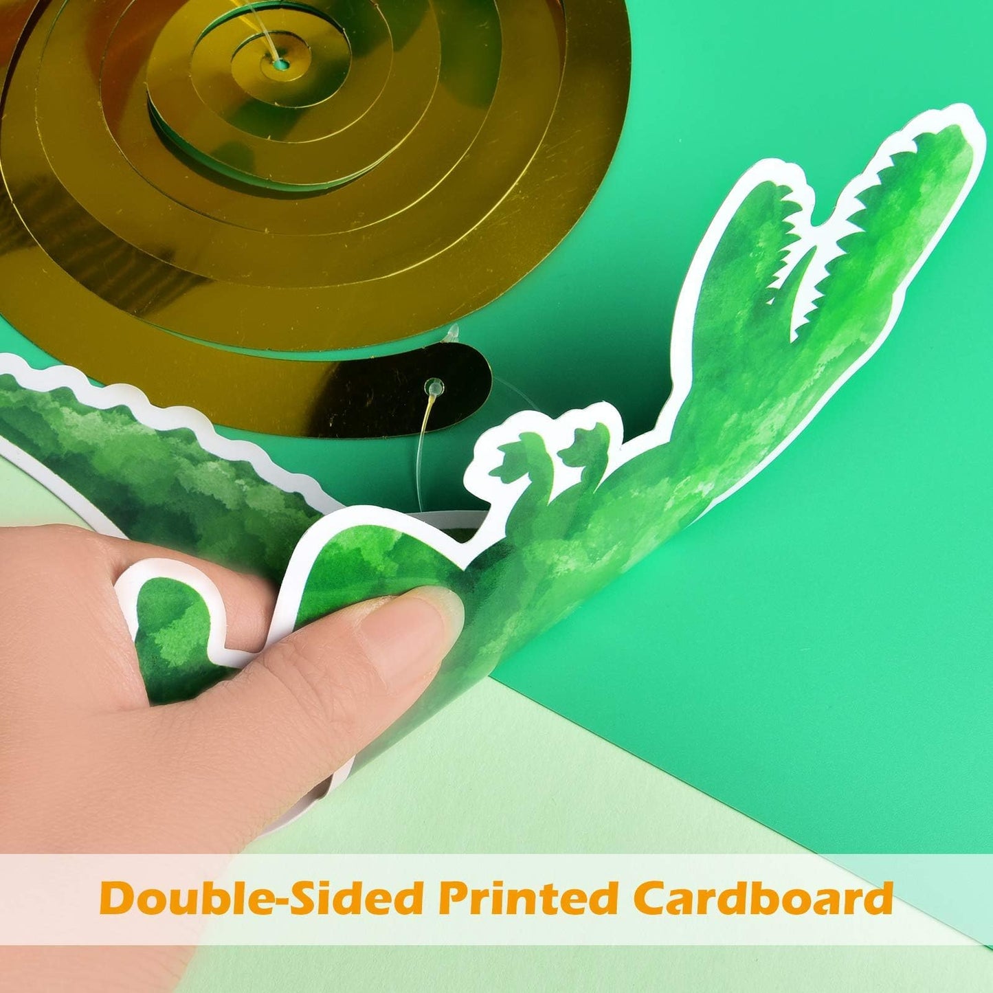 WERNNSAI 24 PCS Dinosaur Hanging Swirls Watercolor Dino Decoration