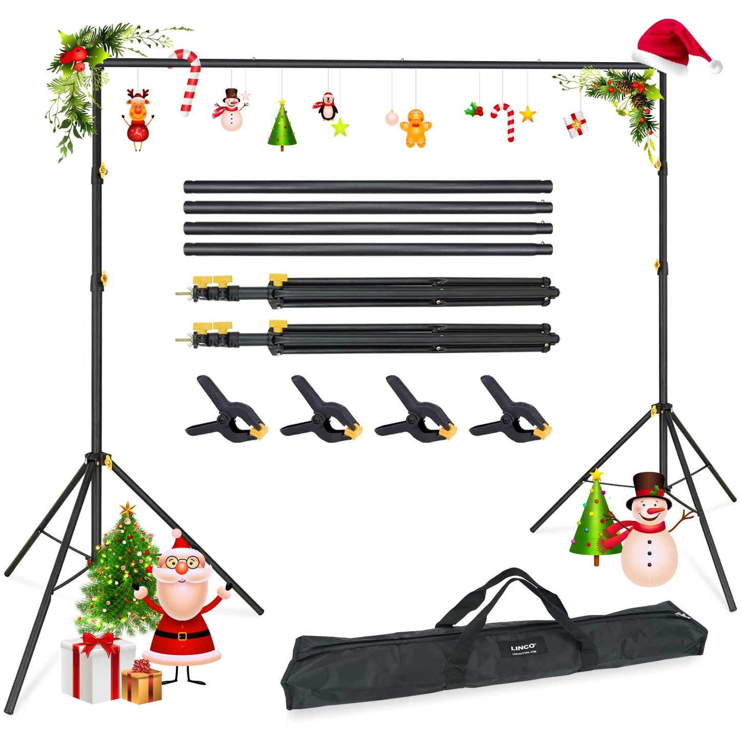 LINCO Lincostore Backdrop Stand Kit 10x6.5ft for Photography 4171