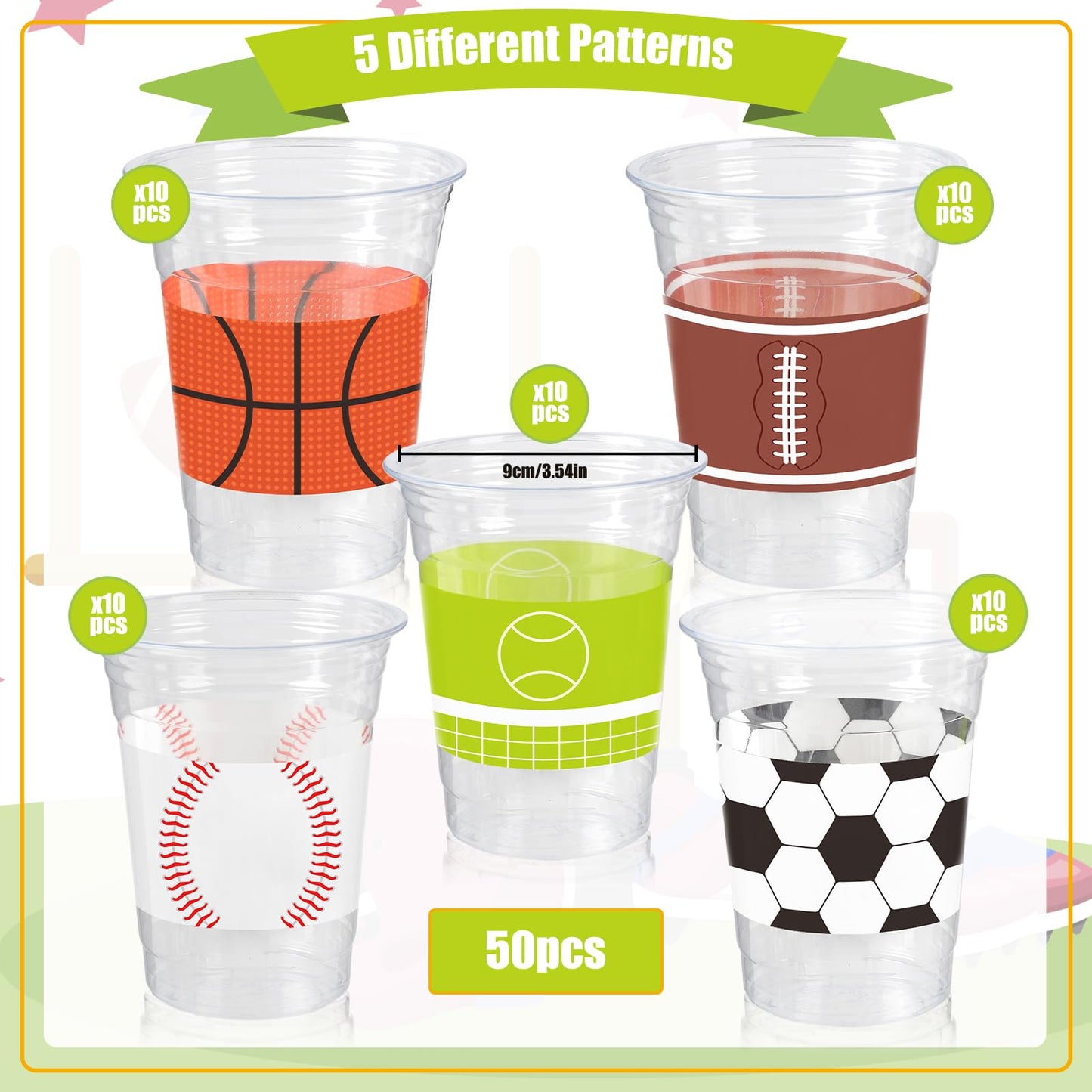 CUPLOOV Sports Theme Birthday Party Decoration Cups for Kids Favors