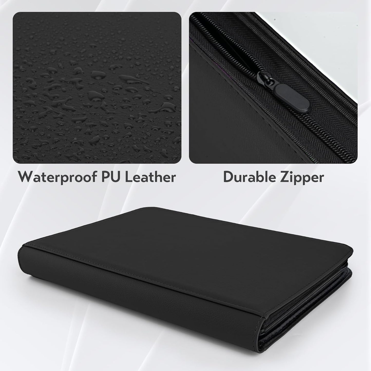 Card Binder 9 Pocket for 360 Cards - Premium Trading Card Binder with Sleeves Protection, Side Loading Card Collection Binder for TCG, MTG, YGO, One Piece Collectible Cards (Black)