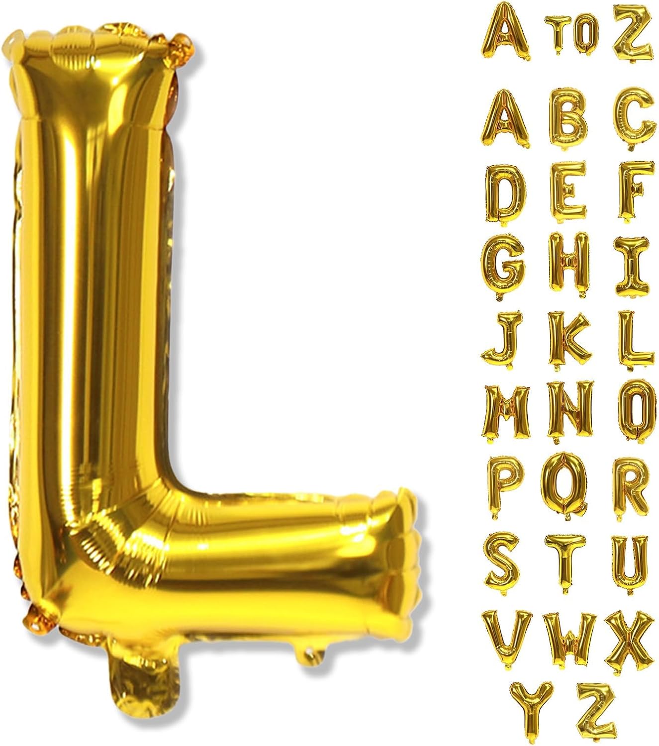 Custom Letters Balloon Gold, Large Helium Alphabet Name Balloon L Decor, 40 Inch Self Inflating Mylar Letter Foil Word Customize Balloons for Girls Women Birthday Anniversary Party Decoration Supplies