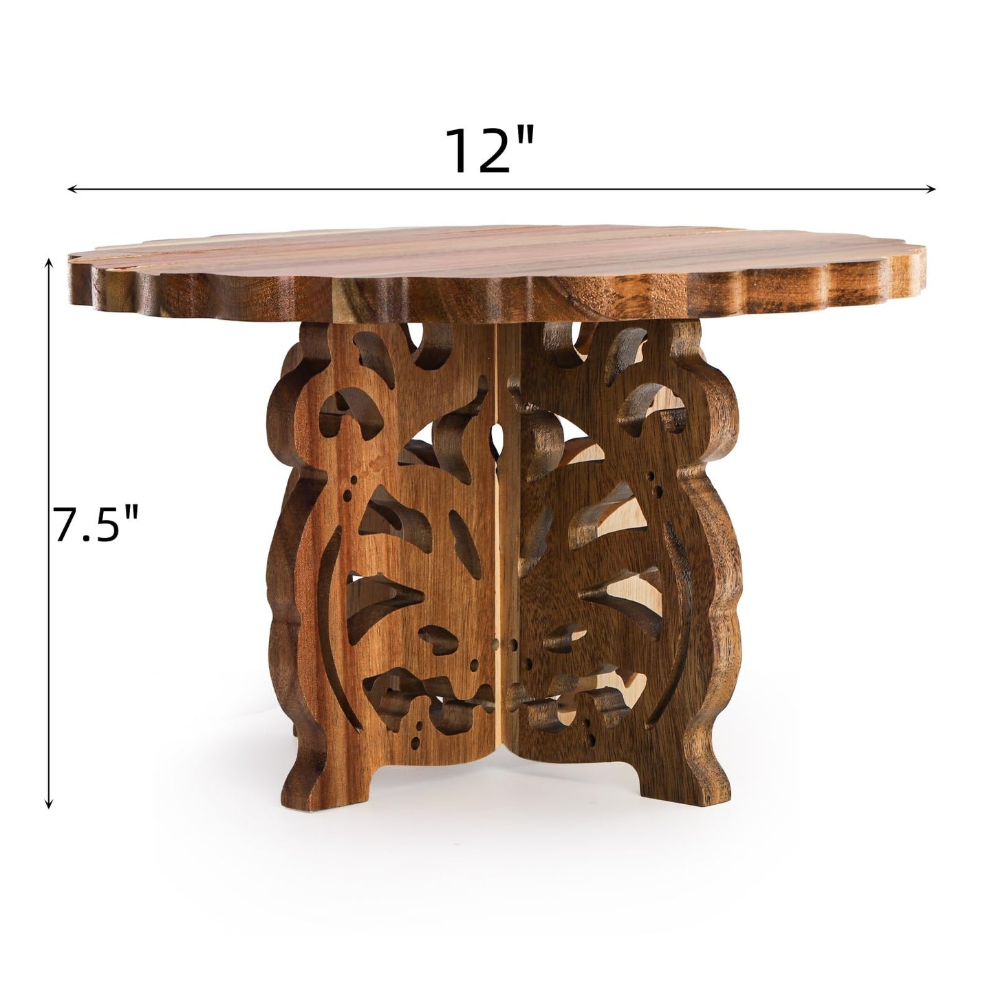 Eorbow 12" Wood Cake Stand, Acacia Wooden Rustic Cupcake Holder, Wedding Table Centerpiece Dessert