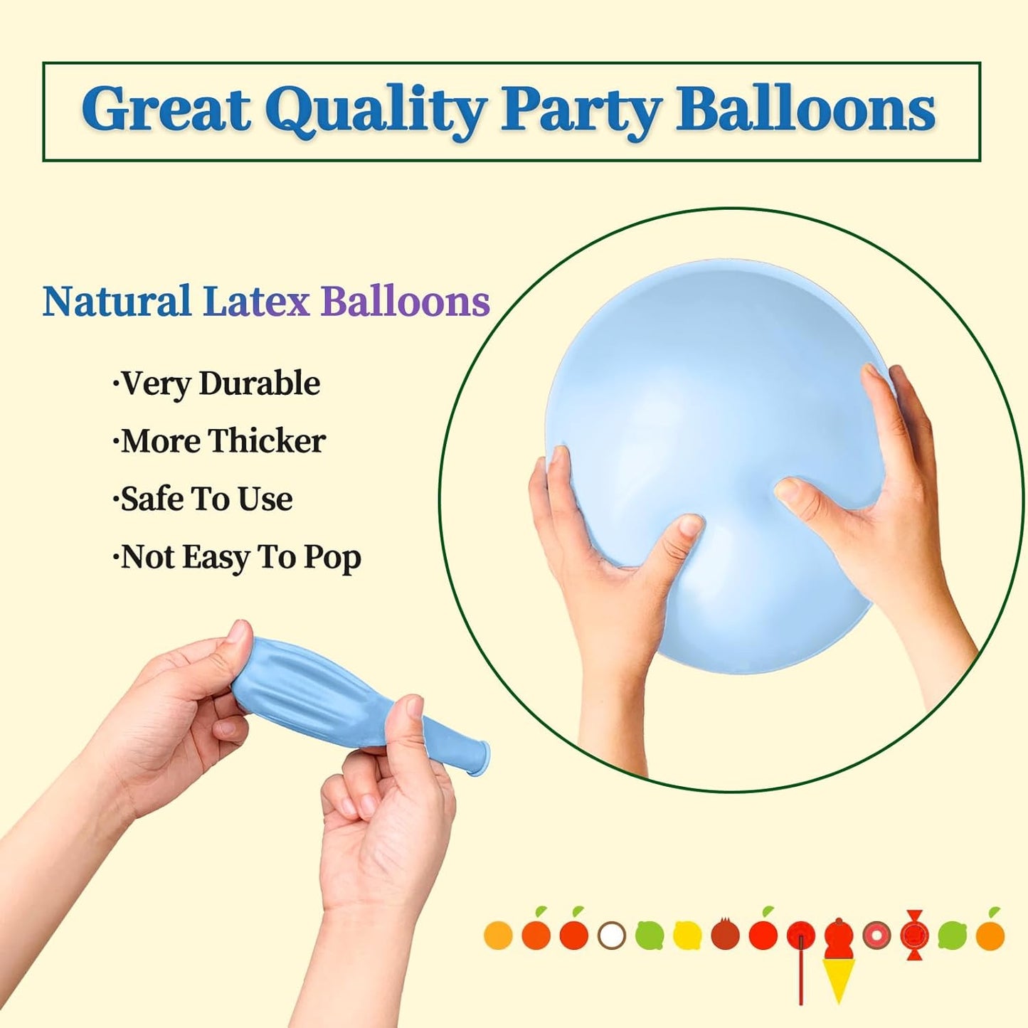 110pcs Pastel Blue Balloon 12 Inch, Pastel Blue Latex Balloons for Birthday Party Baby Shower Wedding(with 2 Ribbons).