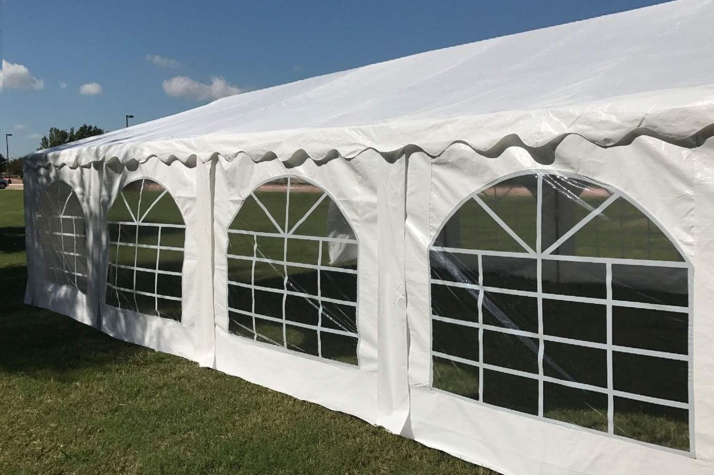 DELTA 26'x20' Budget PE Party Tent + (3) Long Storage Bags, Tents for Parties Outdoor Large Commercial Canopy Wedding Event Tent with Removable Sidewalls for Patio Outdoor Events