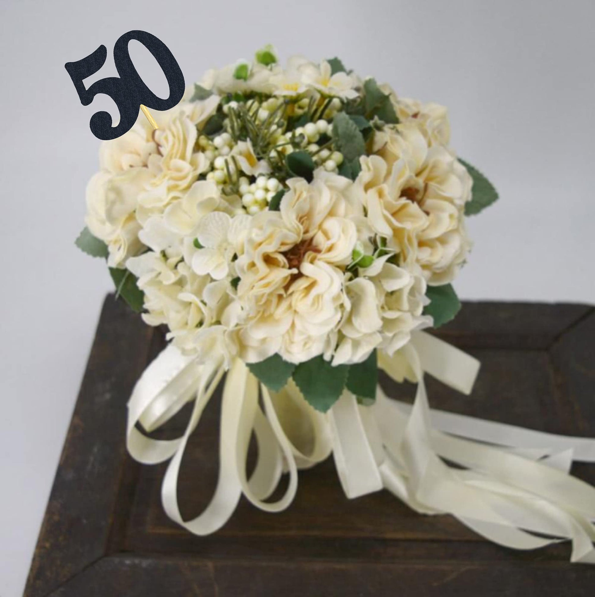 12PCS 50th Birthday Centerpiece Sticks Glitter Number 50 Table Centerpieces Flower Toppers for