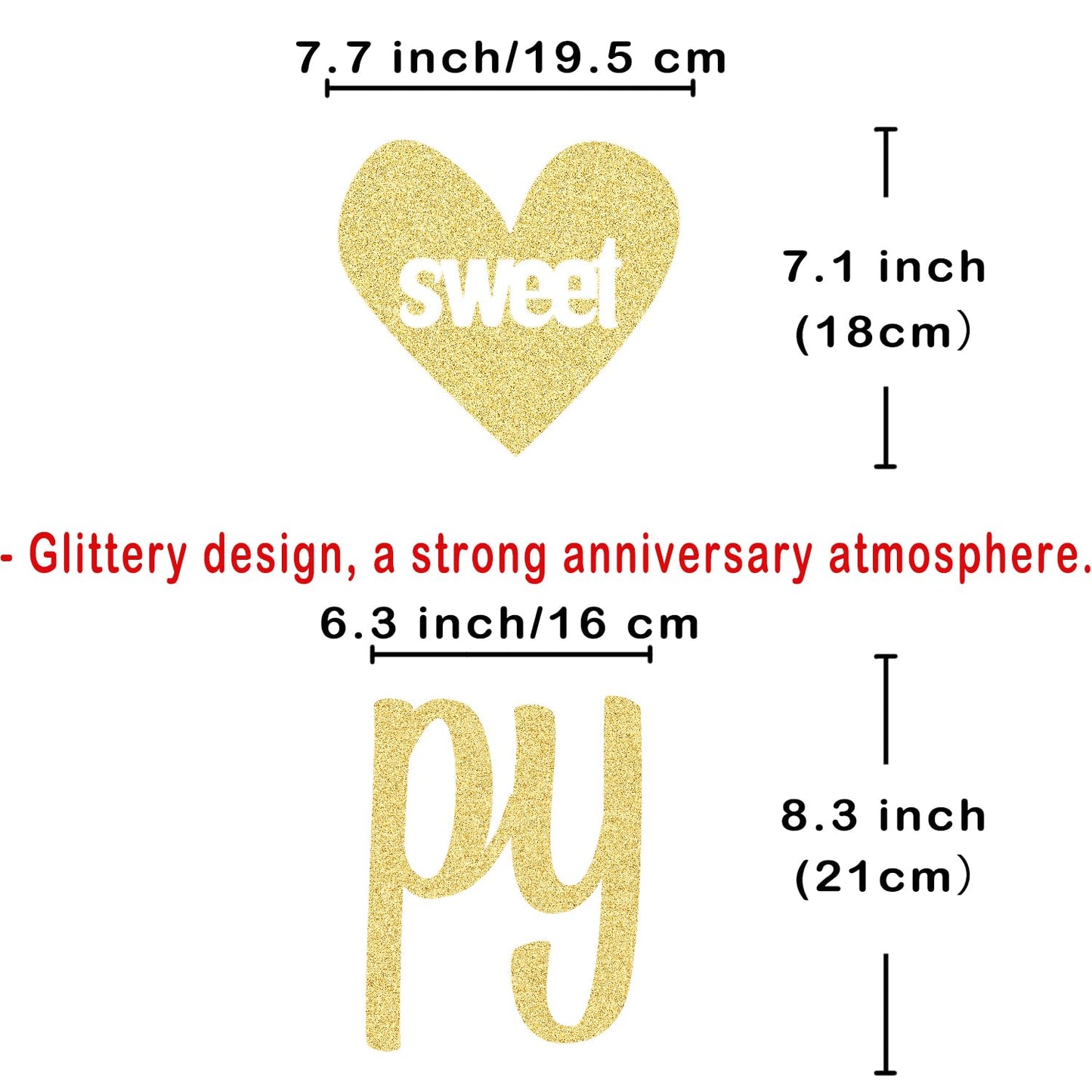 Happy Anniversary Decorations with Gold Happy Anniversary Banner, 18pcs