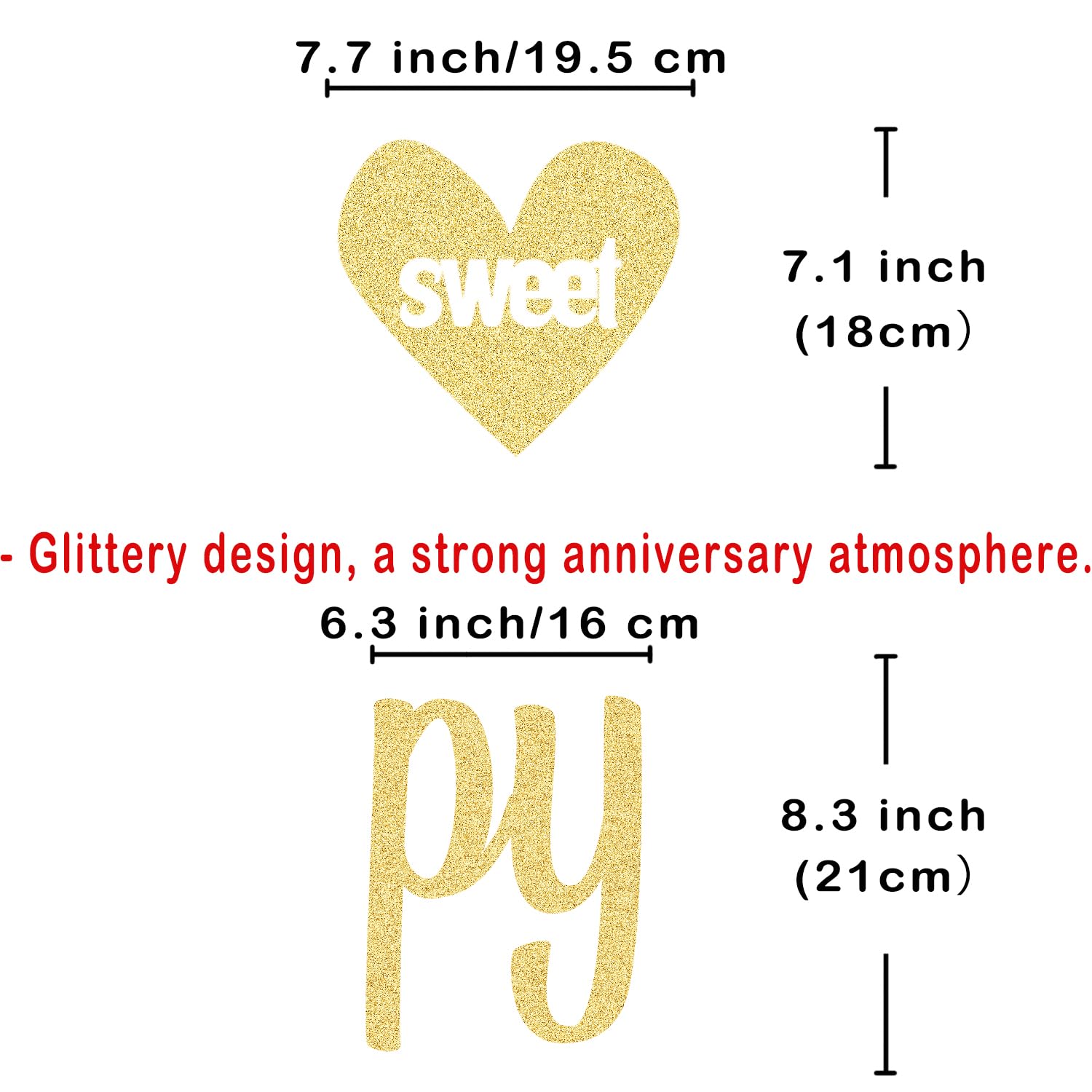 Happy Anniversary Decorations with Gold Happy Anniversary Banner, 18pcs