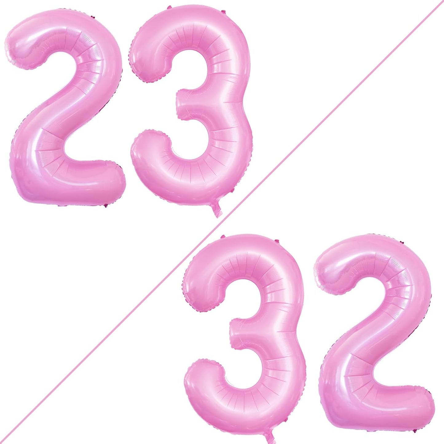 GOER Number 23 Balloons for 23rd Birthday Party Decorations,42 Inch Jumbo Foil Helium 32 Balloons for 32nd Birthday Party Decoration (Light Pink)