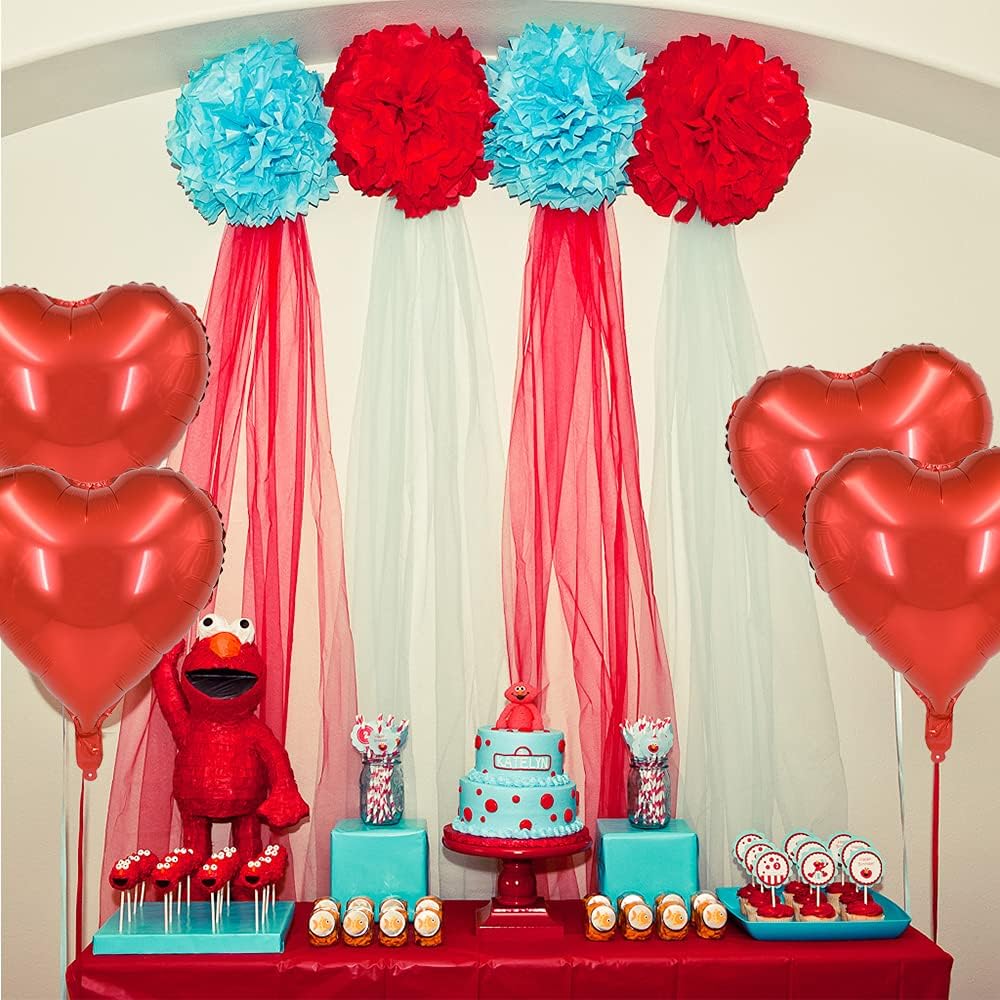 BEISHIDA 30 Red Heart Foil Balloons, 18 Inch, Perfect for Birthday, Wedding, Engagement, Valentine's Day, Unisex-Adults