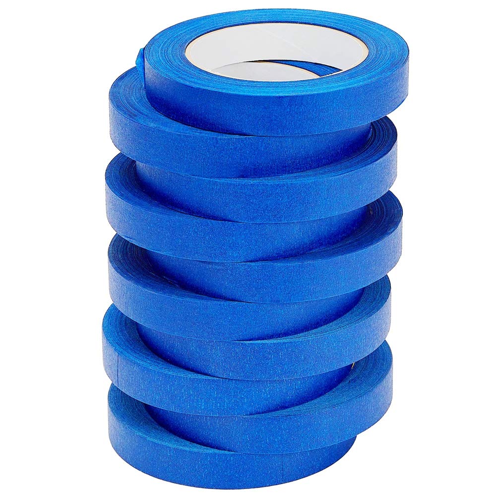 Lichamp 10 Pack Blue Painters Tape 3/4 inch, Blue Masking Tape Bulk Multi Pack, 0.75 inch x 55 Yards x 10 Rolls (550 Total Yards)