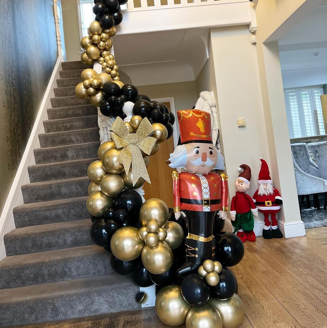 Black and Gold Balloons, 50PCS 12 Inch Black and Gold Confetti Balloon Party Decorations for