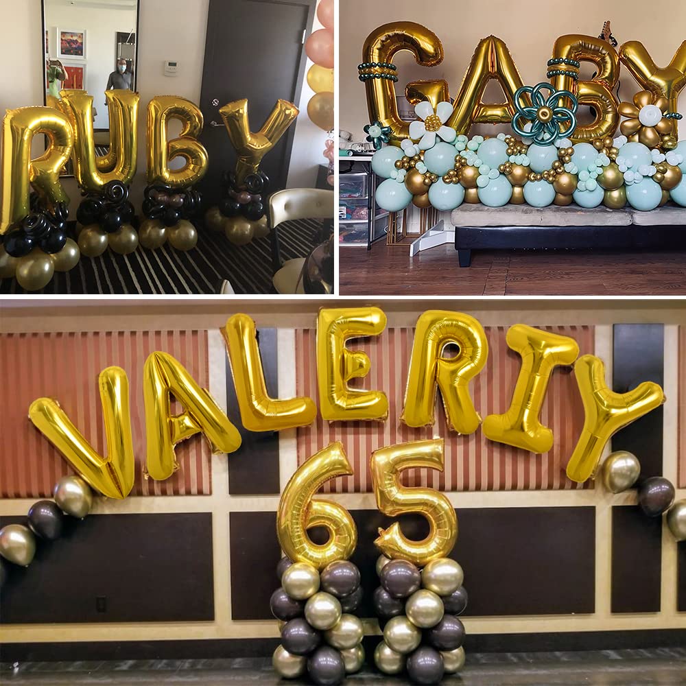 TONIFUL 40 Inch Large Gold Letter R Foil Balloons Alphabet Balloons