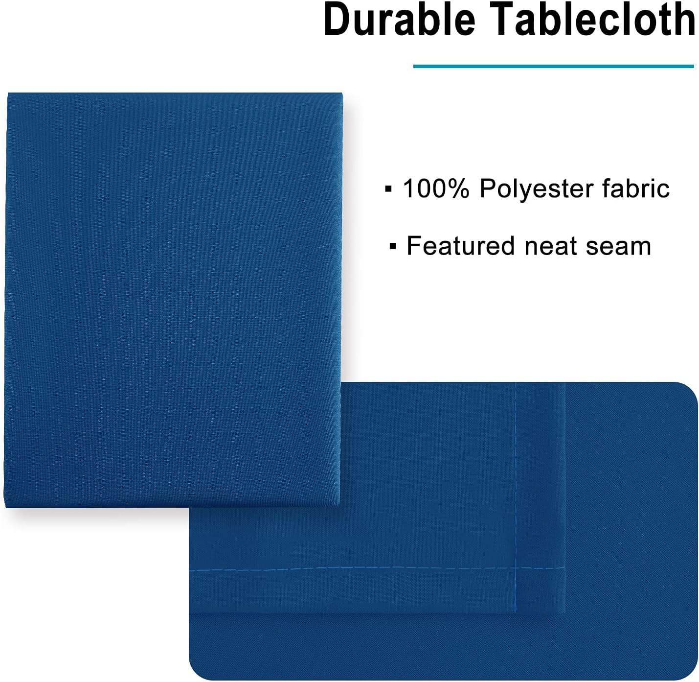 Hiasan Royal Blue Tablecloth Square - Waterproof and Washable Fabric Table Cloth for Card Tables, 30 x 30 Inch
