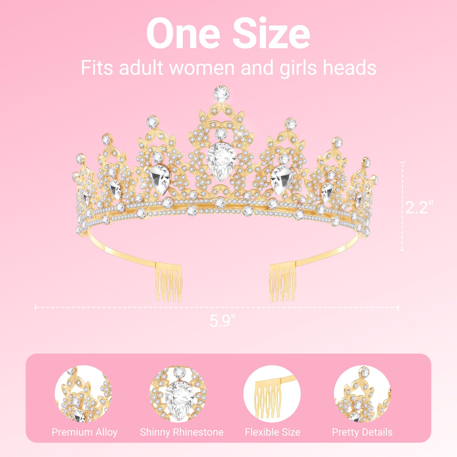 Papoopy Birthday Tiara and Crown with Sash, Birthday Tiara for Women Party