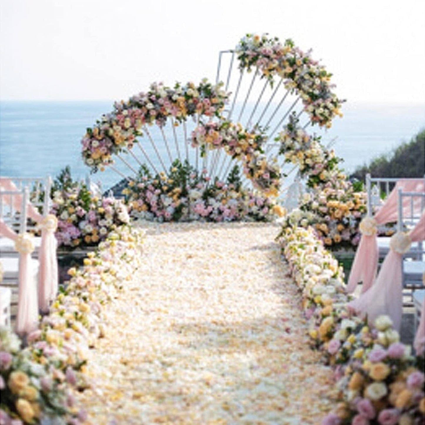 ocharzy 1000pcs Rose Petals Artificial Silk Flower Rose Petals for Wedding Decorations,Romantic Night,Valentine's Day, Parties,Events(Separated, Cream White)