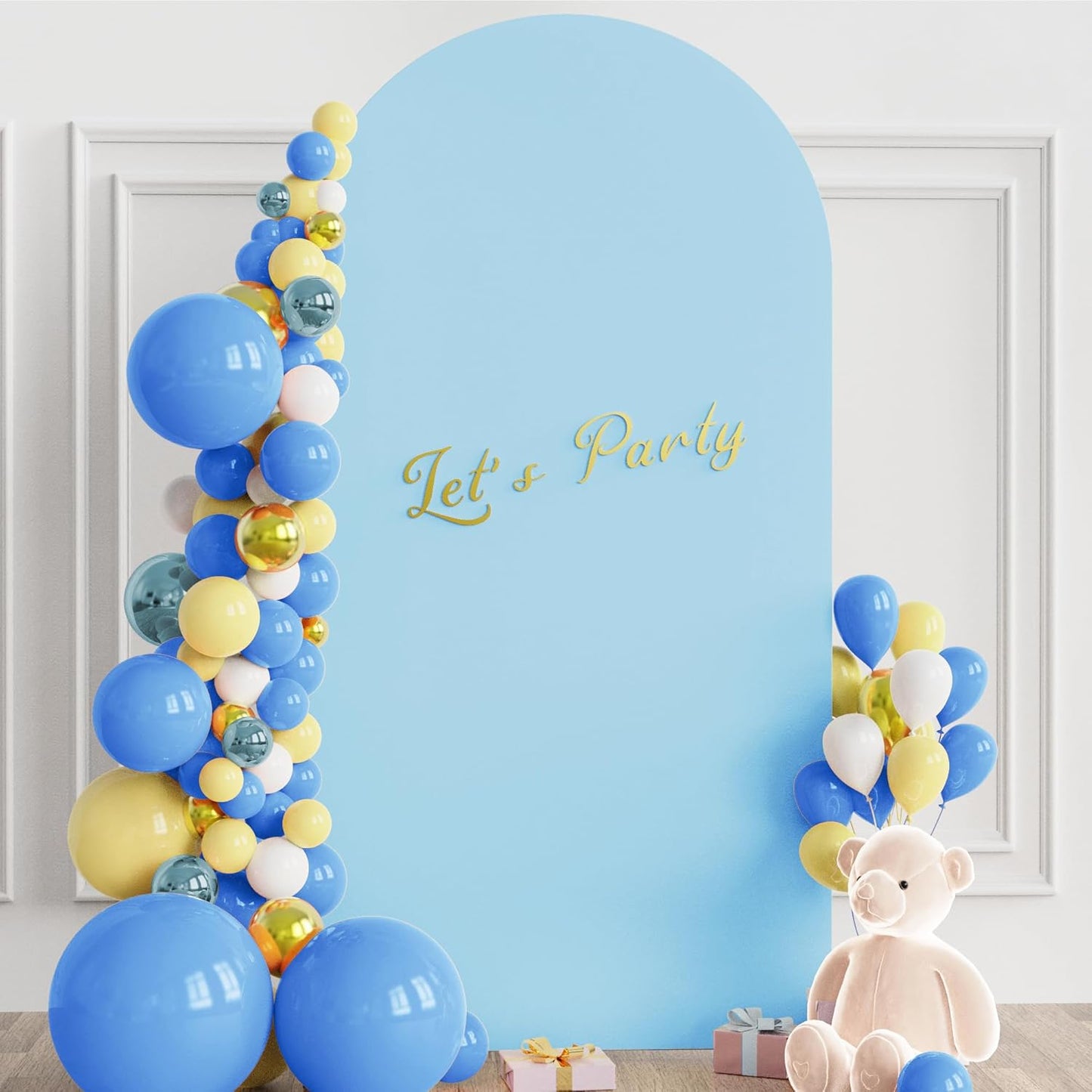 Wokceer 6.6 FT Wedding Arch Stand and Arch Cover, Metal Arch Stand with Arch Stand Cover for Birthday Party Wedding Ceremony Bridal Baby Shower Event Decor