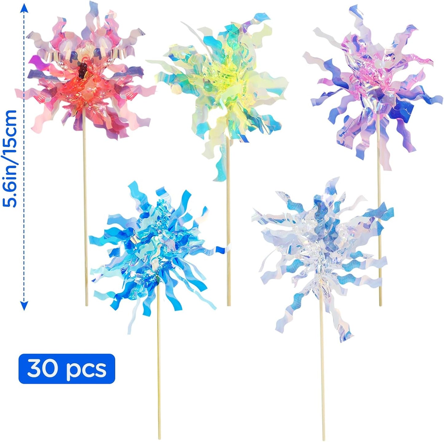 30 PCS Foil Firework Cupcake Toppers Sparkle Tinsel Cake Toppers for Colorful. Tinsel Drink Cake Decoration, Cocktail Food Fruit Toothpick for Cake Decoration Party Supplies