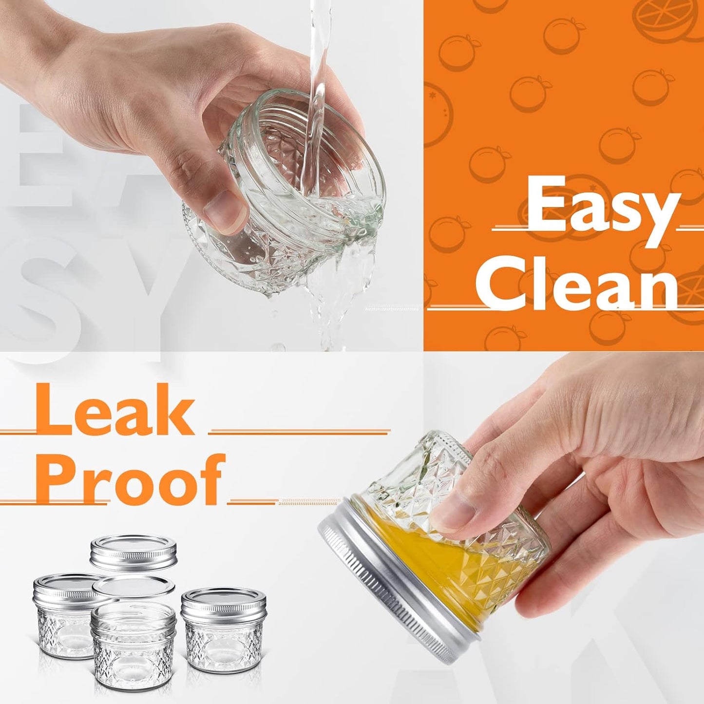 asika Mini Glass Jars,Canning Jars 4 oz With Lids, Small Glass Jars Ideal for Food Storage, Jam, Spice,Candle,Honey,Wedding Favors(12 PACK)