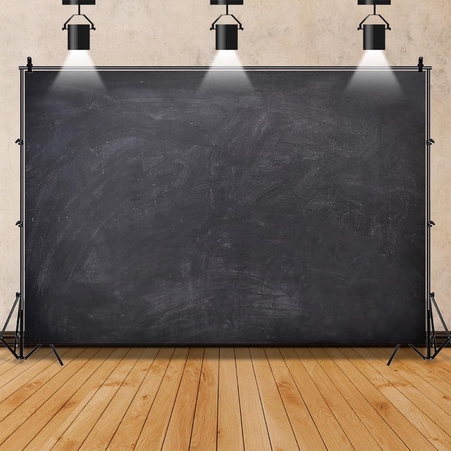 Renaiss 10x7ft Blank Blackboard Backdrop for Photoshoot Man Woman Portrait DIY Chalkboard Photography Background Back To School Banner School Season Photo Booth Props Wedding Teachers` Day Party Decor