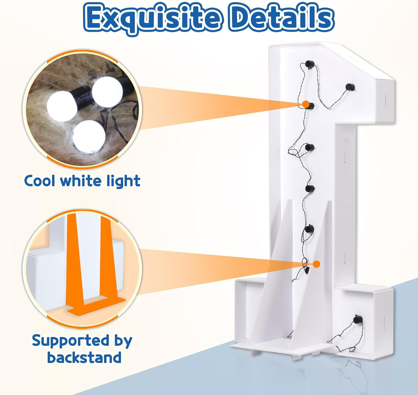 Marquee Numbers 4 Feet Tall Big Light Up Numbers 13th Happy Birthday Decorations Girl Boy White Anniversary Party Decor Large Cardboard Prop Backdrop Sign 13