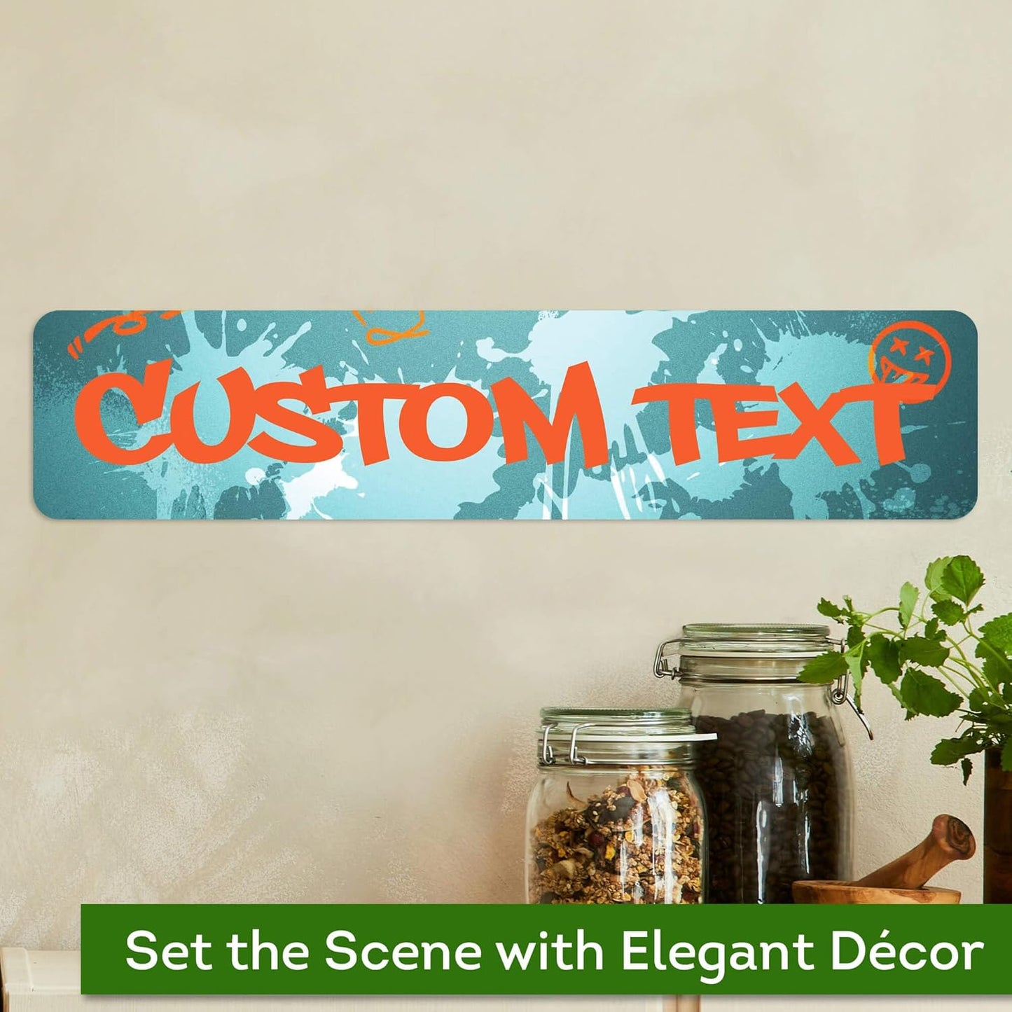 Custom Sign, Custom Street Sign, 11 Font Colors, 13 Font Styles, 4 Hole Options, 22 Sizes, 4x18 Inches, Rust Free DiBound, Fade Resistant, Made in USA by My Sign Center (Graffiti)