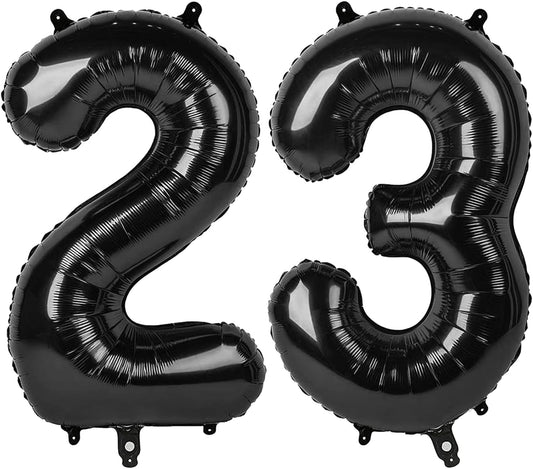 40 Inch Black 23 Large Number Balloon, 23 32 Black Birthday Party Decorations, Numbers 23 32 Foil Balloons for Anniversary Graduations Celebration Supplies